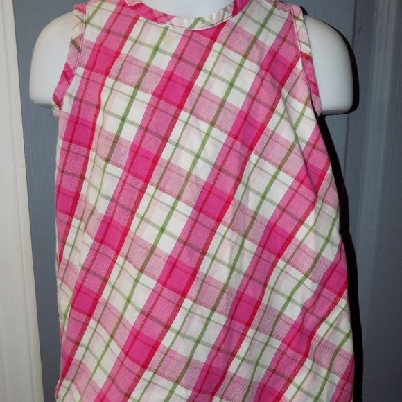HANNA ANDERSSON PLAID SLEEVELESS DRESS SIZE 80 - Picture 2 of 3